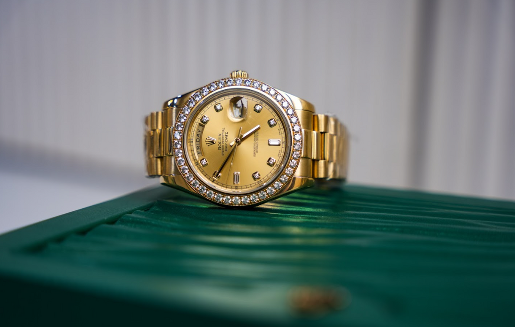 Day-Date II 218348 – 41mm 18K Yellow Gold – Champagne Baguette Diamond Dial