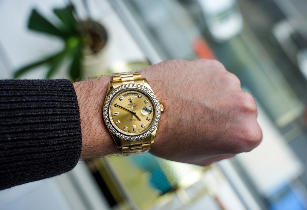 Day-Date II 218348 – 41mm 18K Yellow Gold – Champagne Baguette Diamond Dial