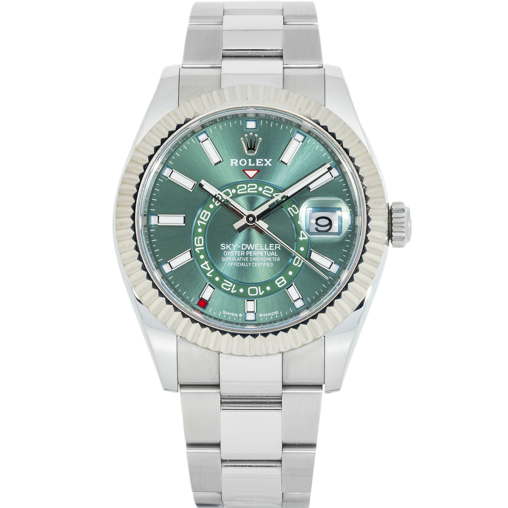 Sky-Dweller 336934 – 42mm Stainless Steel & White Gold Green Dial Oyster Bracelet