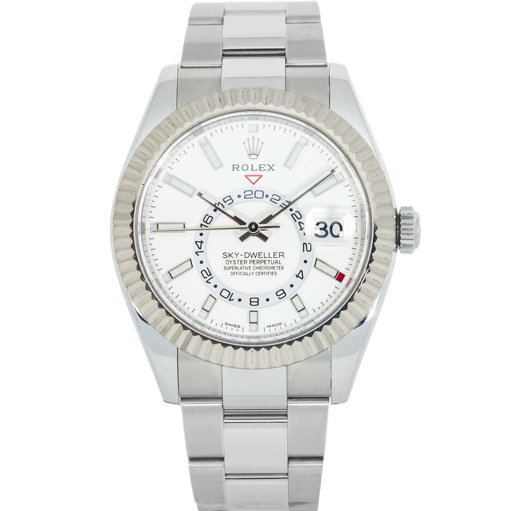 Sky-Dweller 326934 – 42mm Stainless Steel & White Gold Black Dial Oyster Bracelet