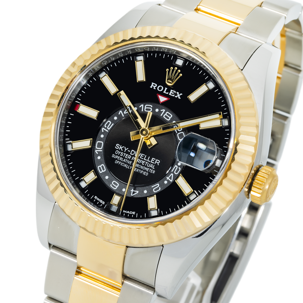 Sky-Dweller 326933 – Two-Tone 18k Yellow Gold & Stainless Steel Black Dial Oyster Bracelet