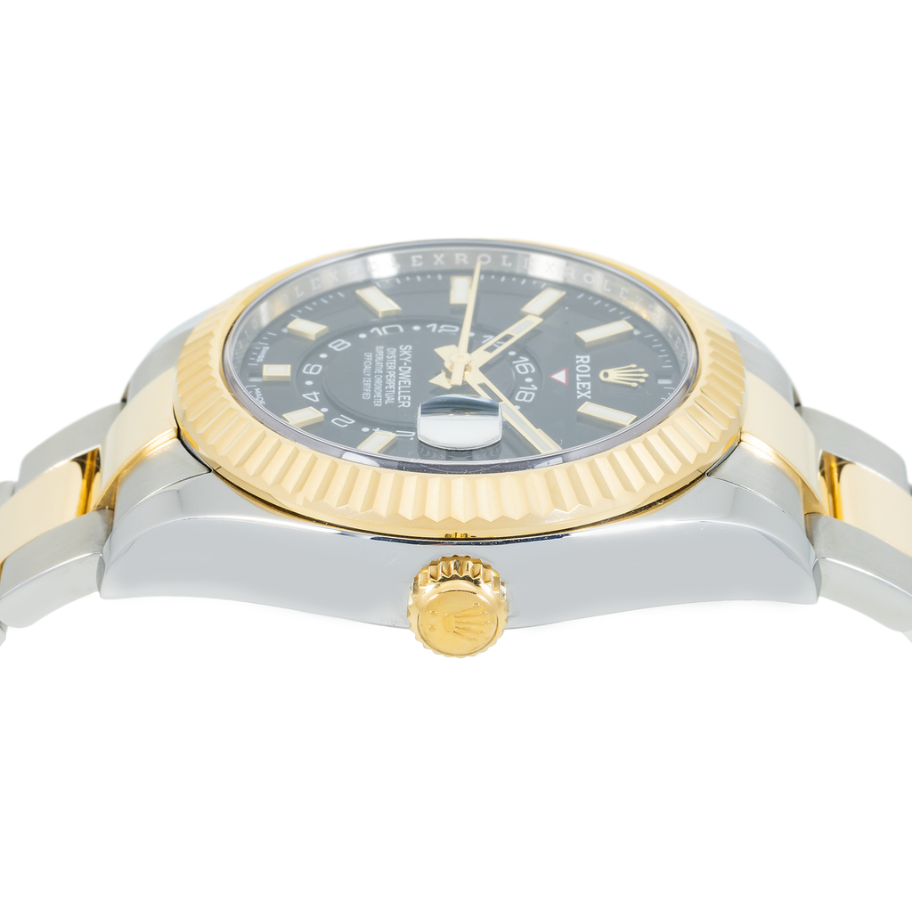 Sky-Dweller 326933 – Two-Tone 18k Yellow Gold & Stainless Steel Black Dial Oyster Bracelet