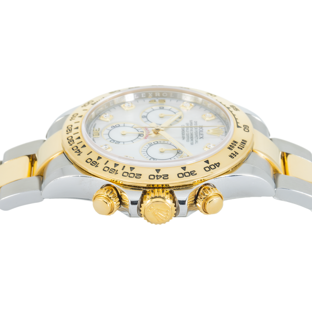 Daytona 116503 – Two-Tone 18k Yellow Gold & Stainless Steel Mother of Pearl Diamond Dial