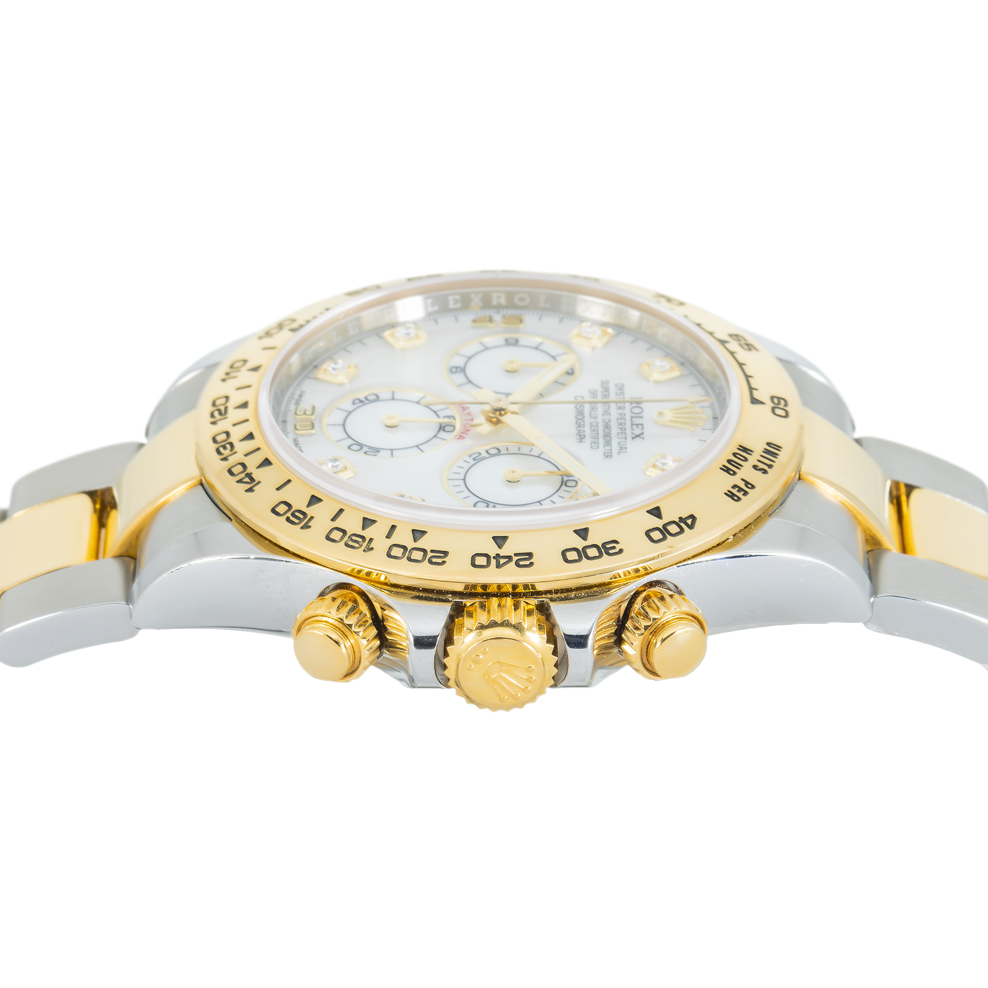 Daytona 116503 – Two-Tone 18k Yellow Gold & Stainless Steel Mother of Pearl Diamond Dial