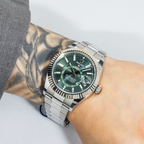 Sky-Dweller 336934 – 42mm Stainless Steel & White Gold Green Dial Oyster Bracelet