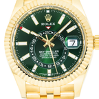 18k Yellow Gold Sky-Dweller 42mm, 336938 Green Dial and Jubilee Bracelet