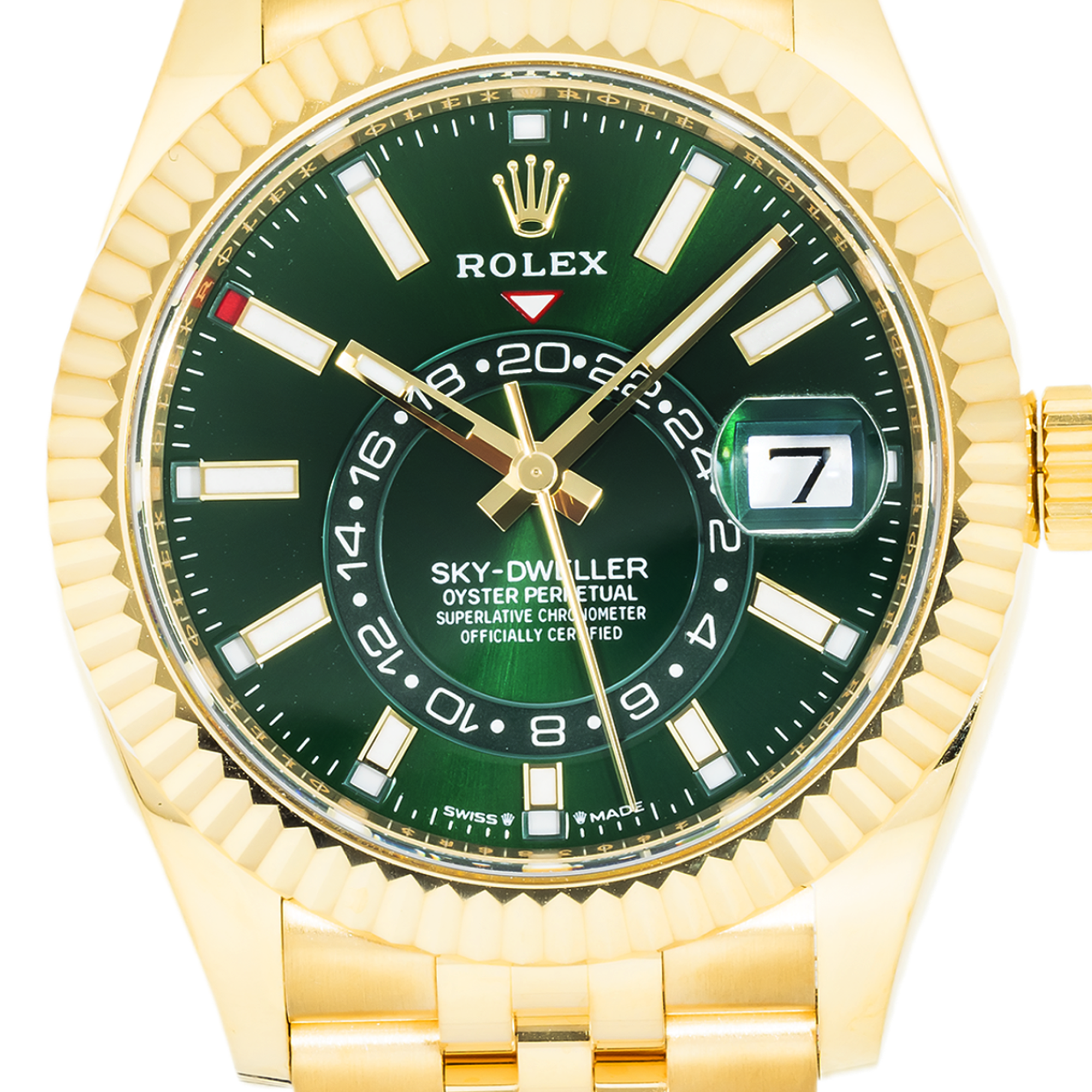 18k Yellow Gold Sky-Dweller 42mm, 336938 Green Dial and Jubilee Bracelet