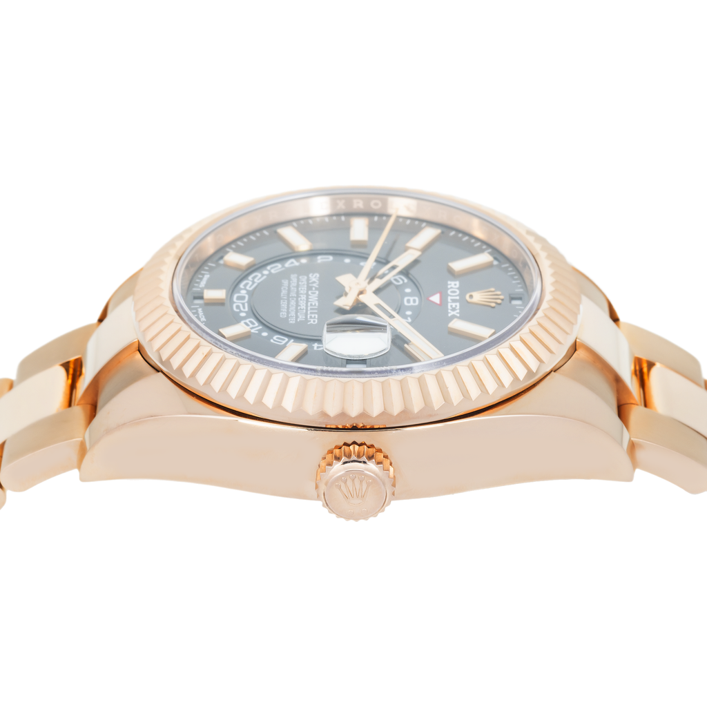 18k Everose Gold Sky-Dweller 42mm, 326935 Rhodium Dial and Oyster Bracelet