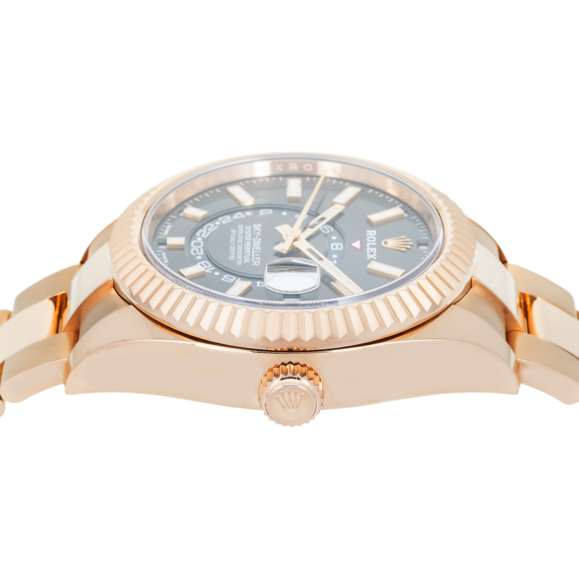 18k Everose Gold Sky-Dweller 42mm, 326935 Rhodium Dial and Oyster Bracelet