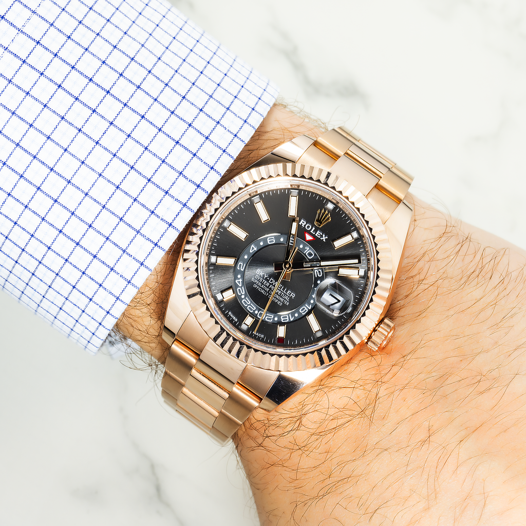 18k Everose Gold Sky-Dweller 42mm, 326935 Rhodium Dial and Oyster Bracelet