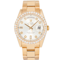 Day-Date 118205 36mm Everose Gold Silver Diamond Dial Diamond Bezel President