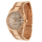 18K Rose Gold Rolex Day Date Presidet 36mm Pink Champagne with Roman Numeral Dial-Rolex-JD Watches NY