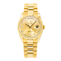 Rolex 18K Yellow Gold Day Date with Champagne Diamond Dial and President Bracelet-Rolex-JD Watches NY