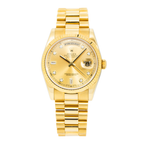 Rolex 18K Yellow Gold Day Date with Champagne Diamond Dial and President Bracelet-Rolex-JD Watches NY