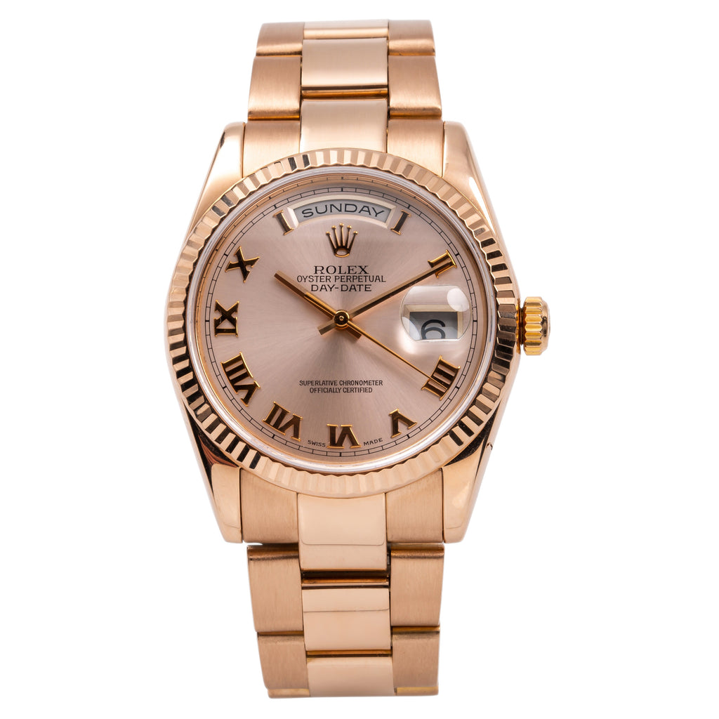 Rolex Day-Date 118235 36mm Pink Numerals Dial-Rolex-JD Watches NY