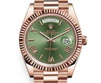Rolex Day-Date 228235 – 40mm Everose Gold with Olive Green Roman Dial-Rolex-JD Watches NY