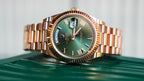 Rolex Day-Date 228235 – 40mm Everose Gold with Olive Green Roman Dial-Rolex-JD Watches NY