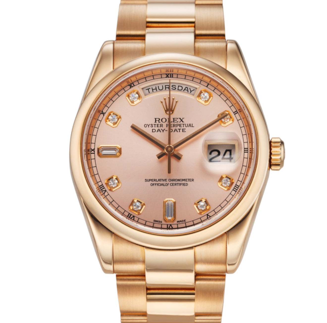 Day-Date 36 – Pink Gold with Diamond Dial Ref. 118205