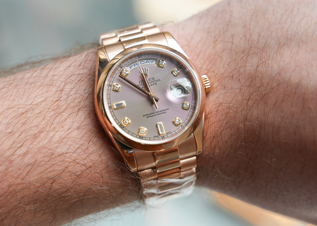Day-Date 36 – Pink Gold with Diamond Dial Ref. 118205