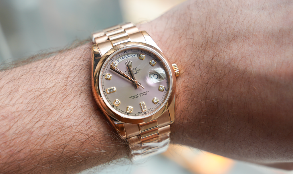 Day-Date 36 – Pink Gold with Diamond Dial Ref. 118205