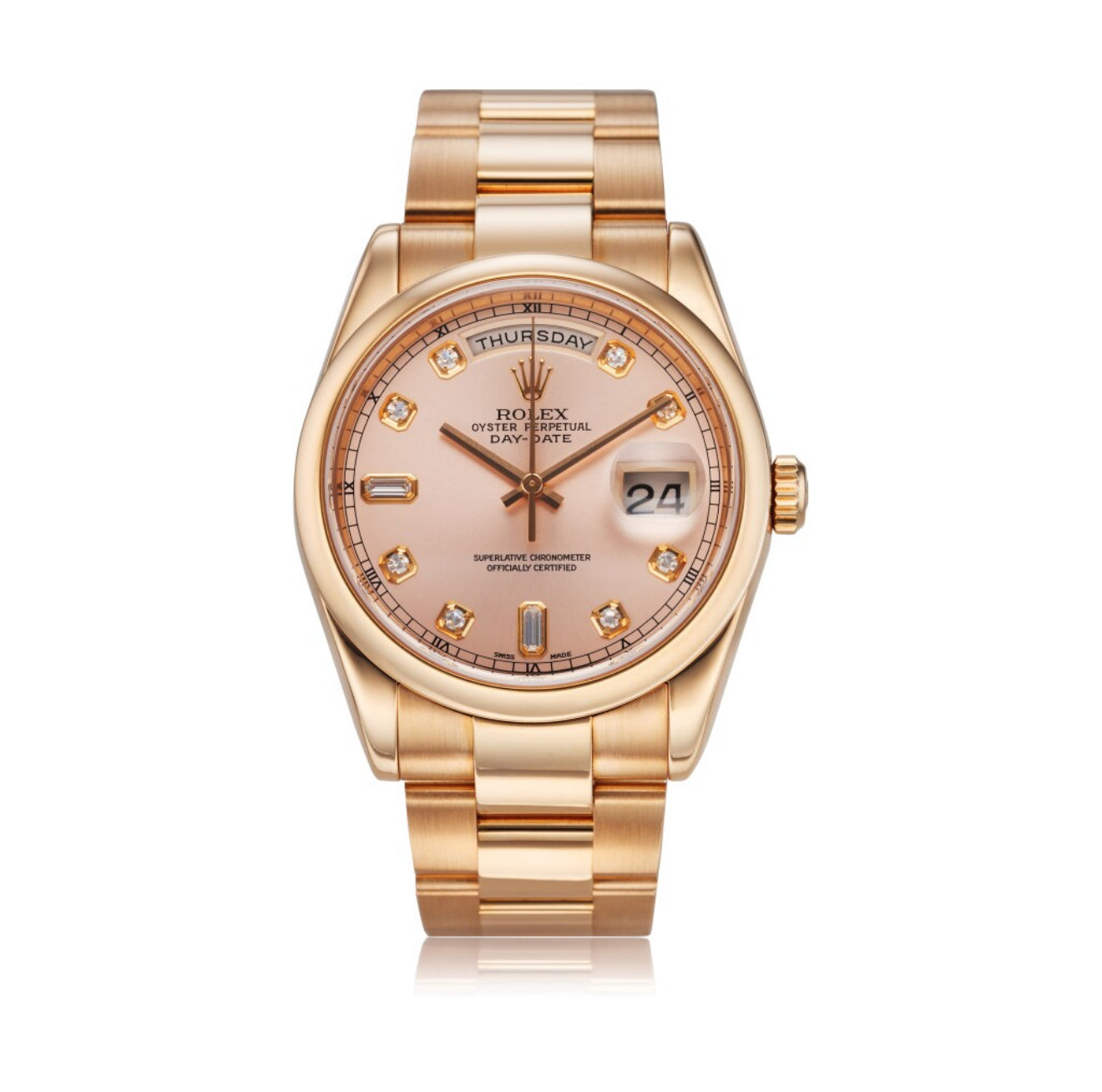 Day-Date 36 – Pink Gold with Diamond Dial Ref. 118205