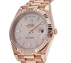 Day-Date 40 – 18k Everose Gold with Sundust Diamond Dial and President Bracelet Ref. 228235