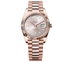 Day-Date 40 – 18k Everose Gold with Sundust Diamond Dial and President Bracelet Ref. 228235