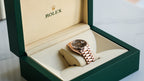 Rolex Day-Date 40 Chocolate Diagonal Motif Dial & Fluted Bezel 18K Everose Gold President 228235-Rolex-JD Watches NY