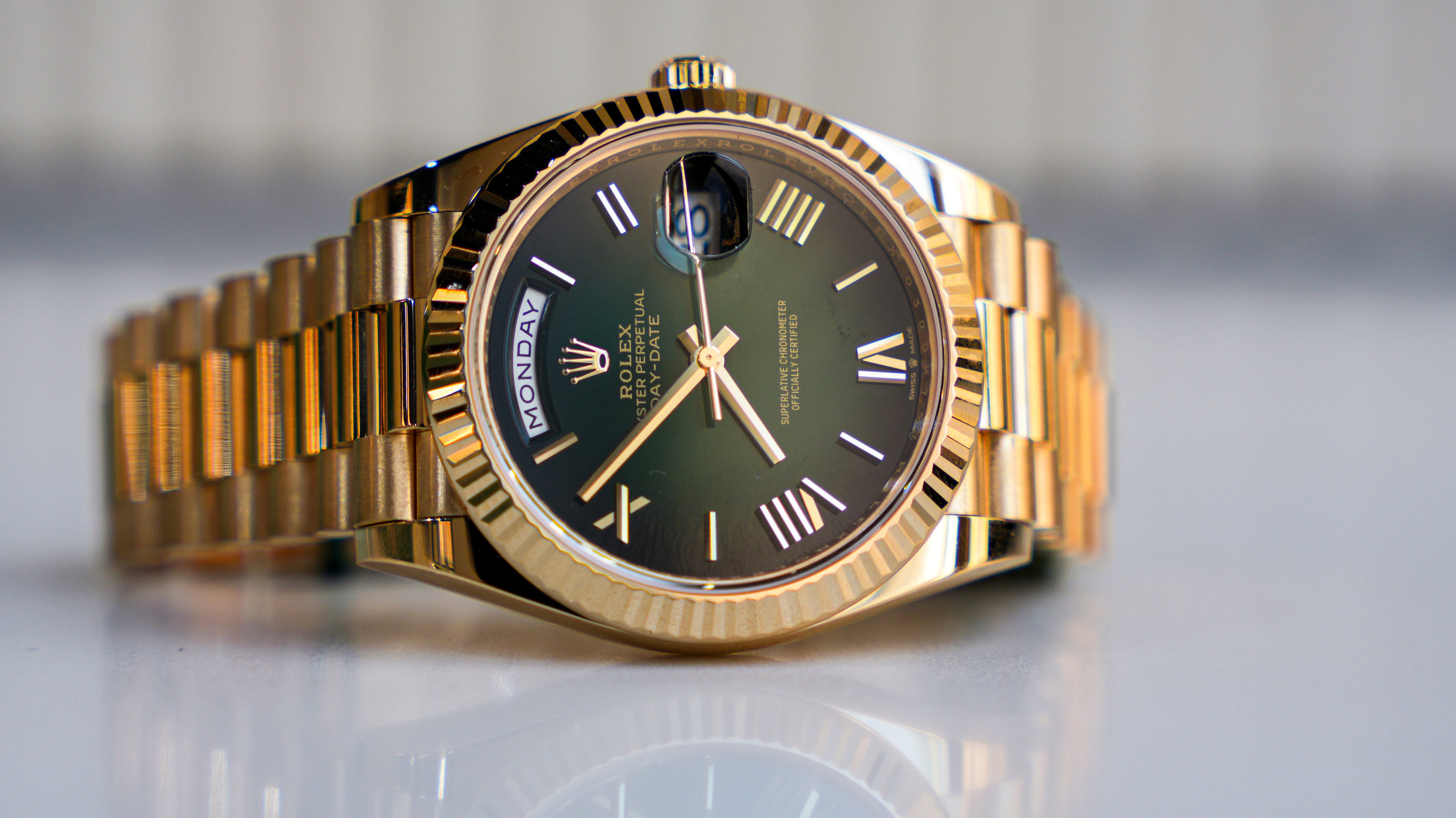 Rolex Day-Date 40 Green Ombre Dial – 228238-Rolex-JD Watches NY