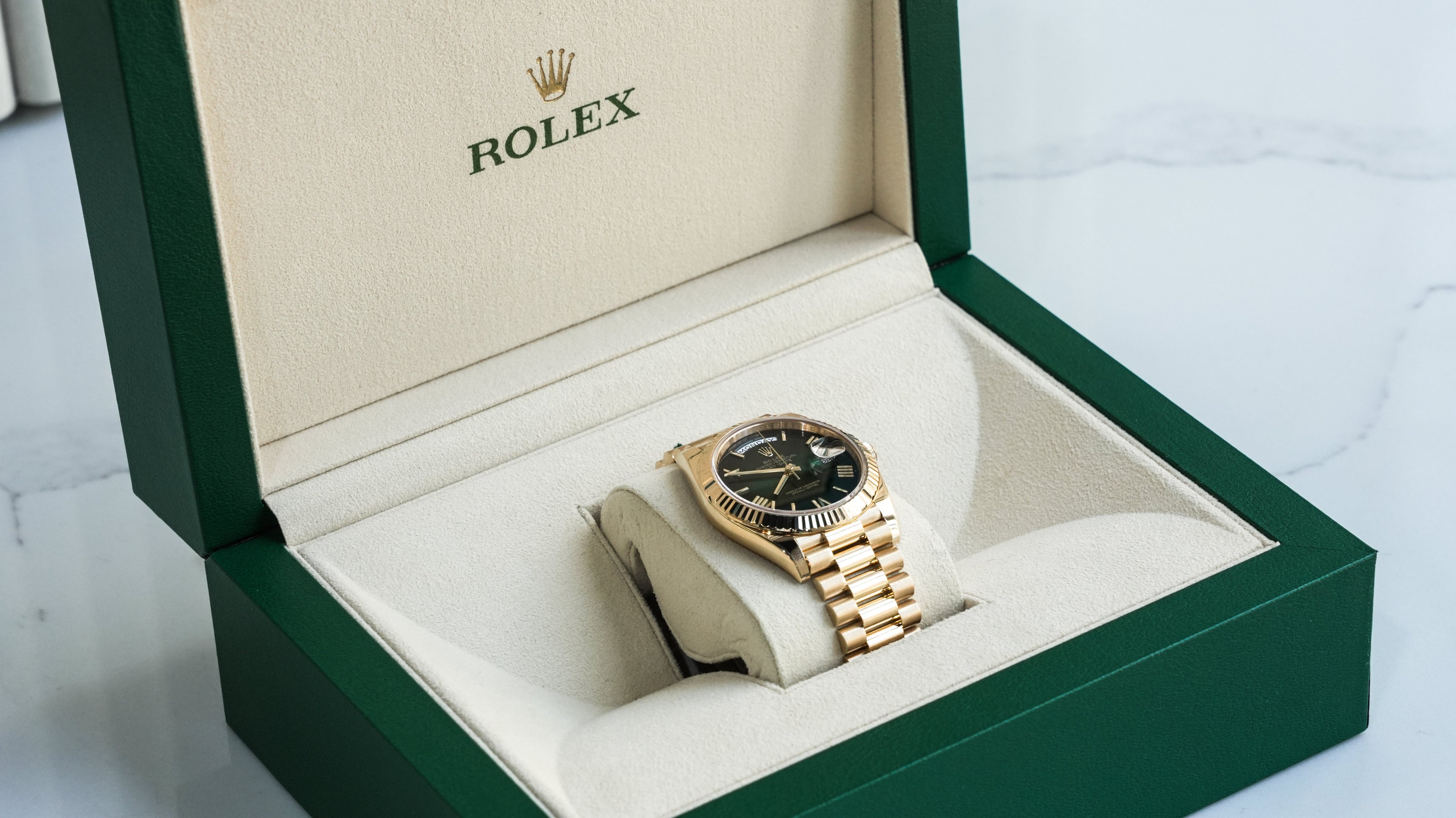 Rolex Day-Date 40 Green Ombre Dial – 228238-Rolex-JD Watches NY