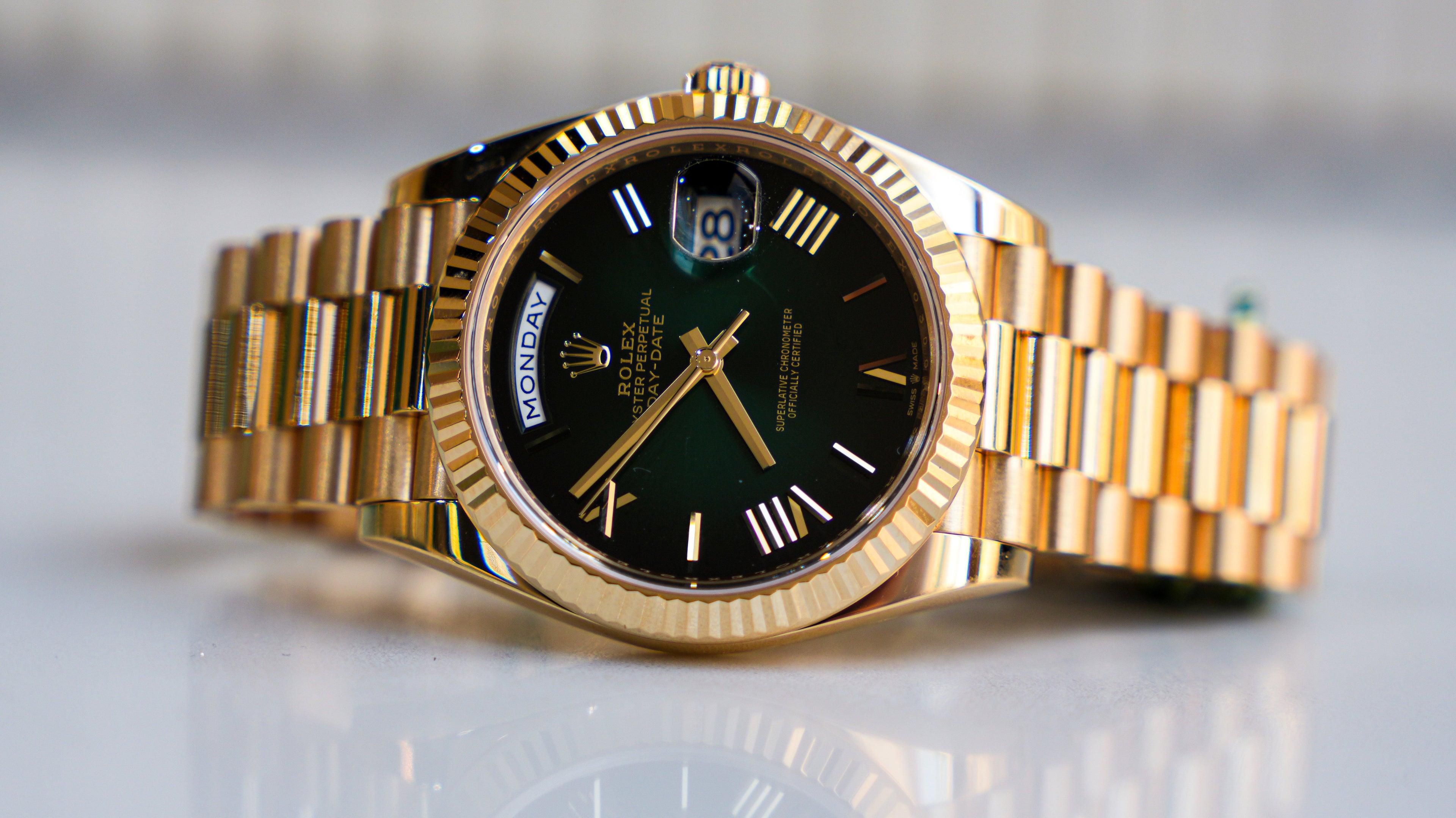 Rolex Day-Date 40 Green Ombre Dial – 228238-Rolex-JD Watches NY