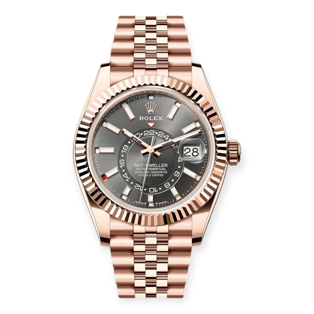 Rolex Everose Gold Sky-Dweller 336935 Slate Index Dial On a Jubilee Bracelet-Rolex-JD Watches NY
