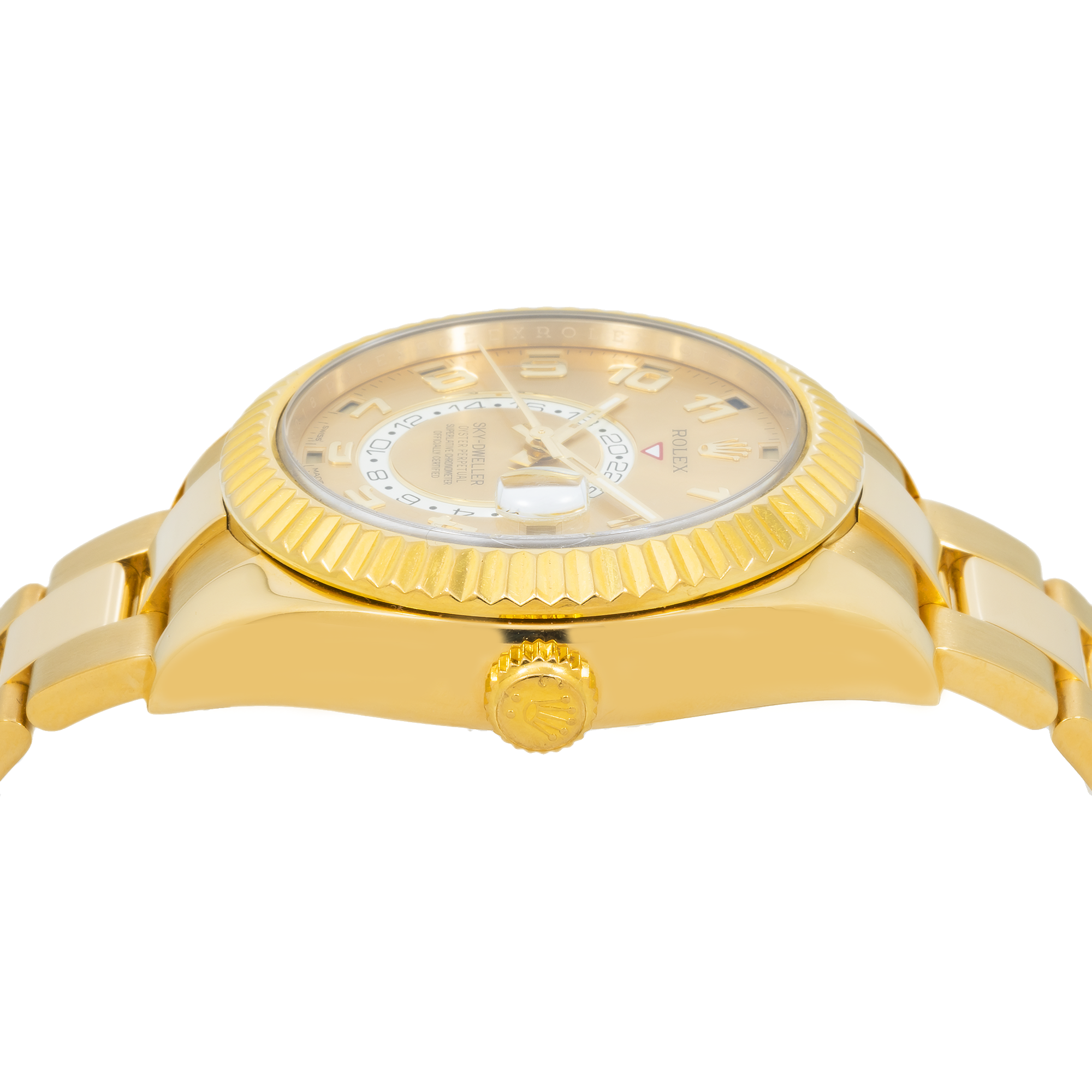 Rolex Sky-Dweller 326938 42mm 18k Yellow Gold Champagne Dial Oyster Bracelet Men’s Watch (Years 2010 to 2015)-Rolex-JD Watches NY