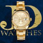 Rolex Sky-Dweller 326938 42mm 18k Yellow Gold Champagne Dial with Champagne Hour Markers – Oyster Bracelet (Year: 2020-2024)-Rolex-JD Watches NY