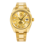 Rolex Sky-Dweller 326938 42mm 18k Yellow Gold Champagne Dial with Champagne Hour Markers – Oyster Bracelet (Year: 2020-2024)-Rolex-JD Watches NY