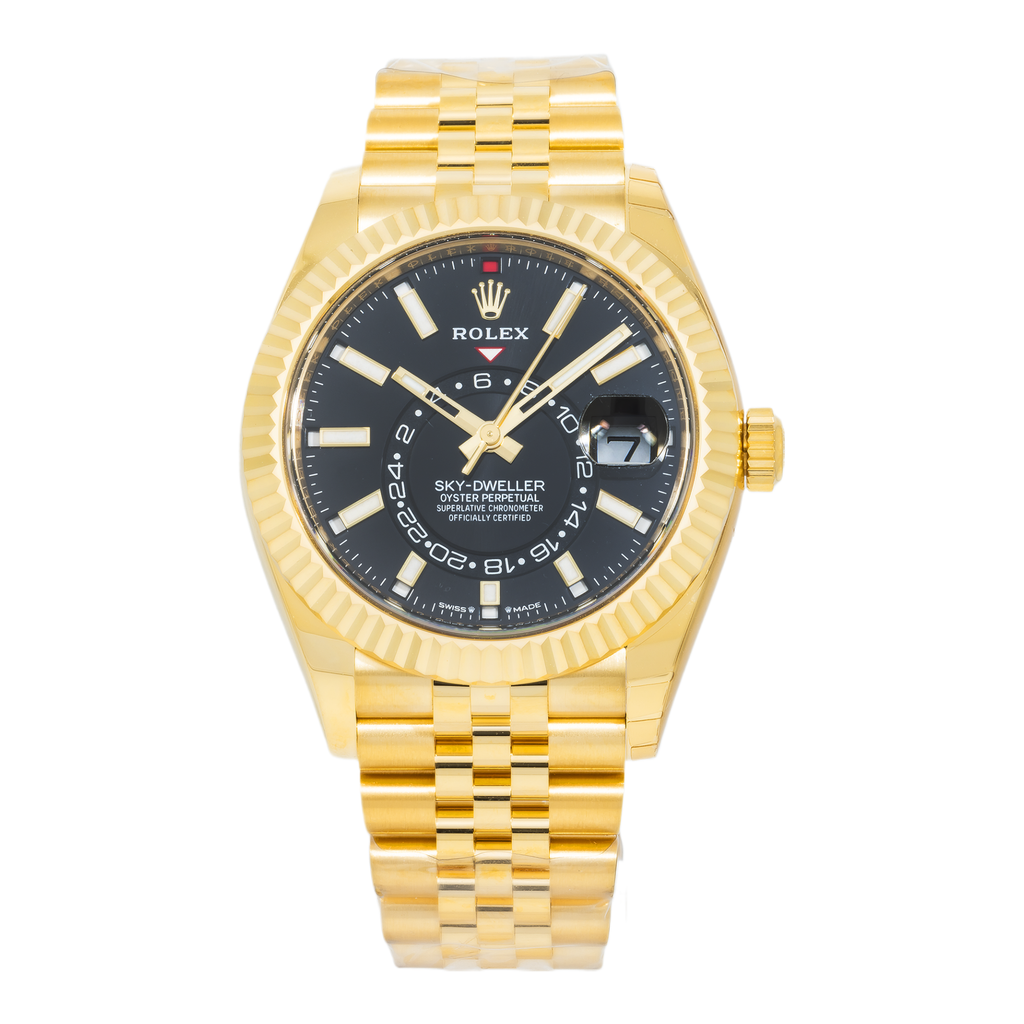 Rolex Sky-Dweller 336938 42mm 18k Yellow Gold Champagne Dial Oyster Bracelet Men’s Watch (Year 2023 to 2025)-Rolex-JD Watches NY