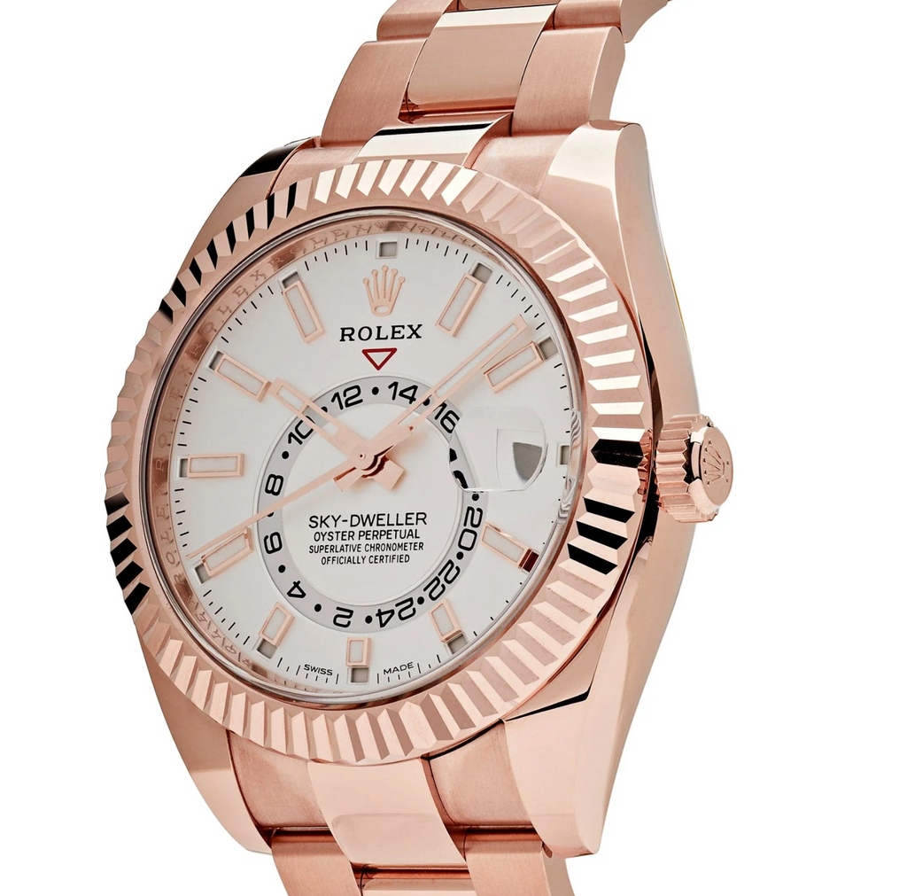Rolex Sky-Dweller 42 – 18k Everose Gold with Intense White Dial Ref. 326935-0005-Rolex-JD Watches NY