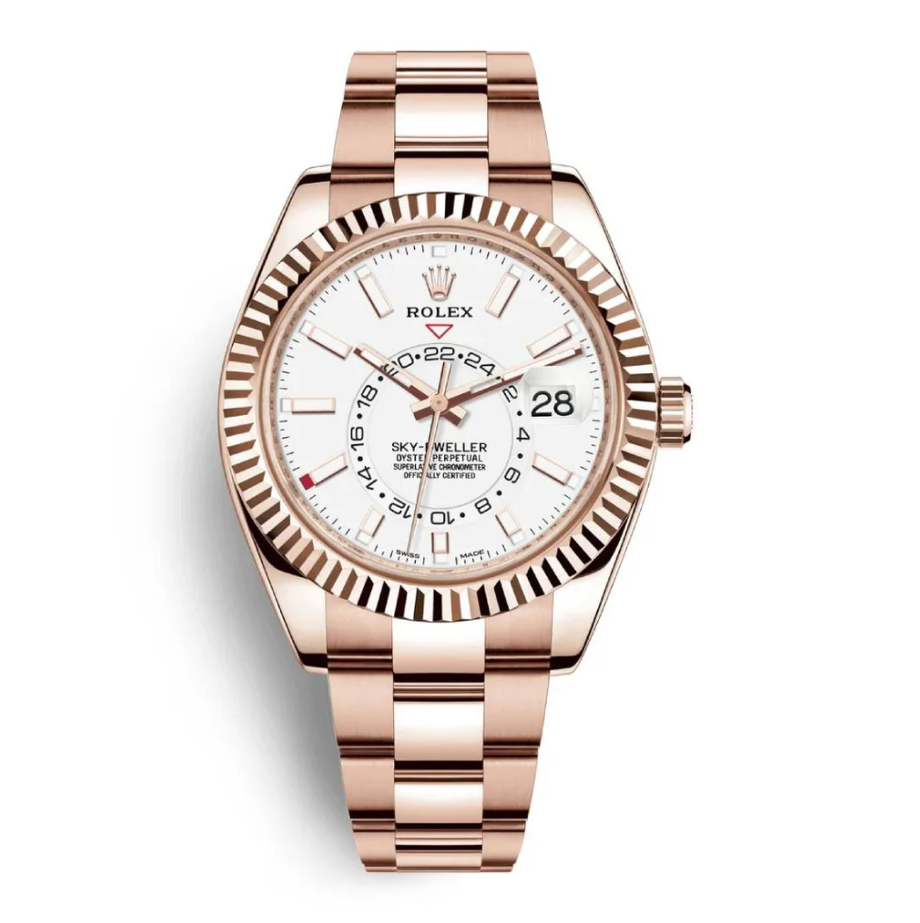 Rolex Sky-Dweller 42 – 18k Everose Gold with Intense White Dial Ref. 326935-0005-Rolex-JD Watches NY