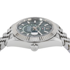 Sky-Dweller – Stainless Steel with Green Dial and Fluted Bezel on Jubilee Bracelet Ref. 336934