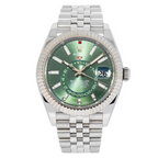 Sky-Dweller – Stainless Steel with Green Dial and Fluted Bezel on Jubilee Bracelet Ref. 336934