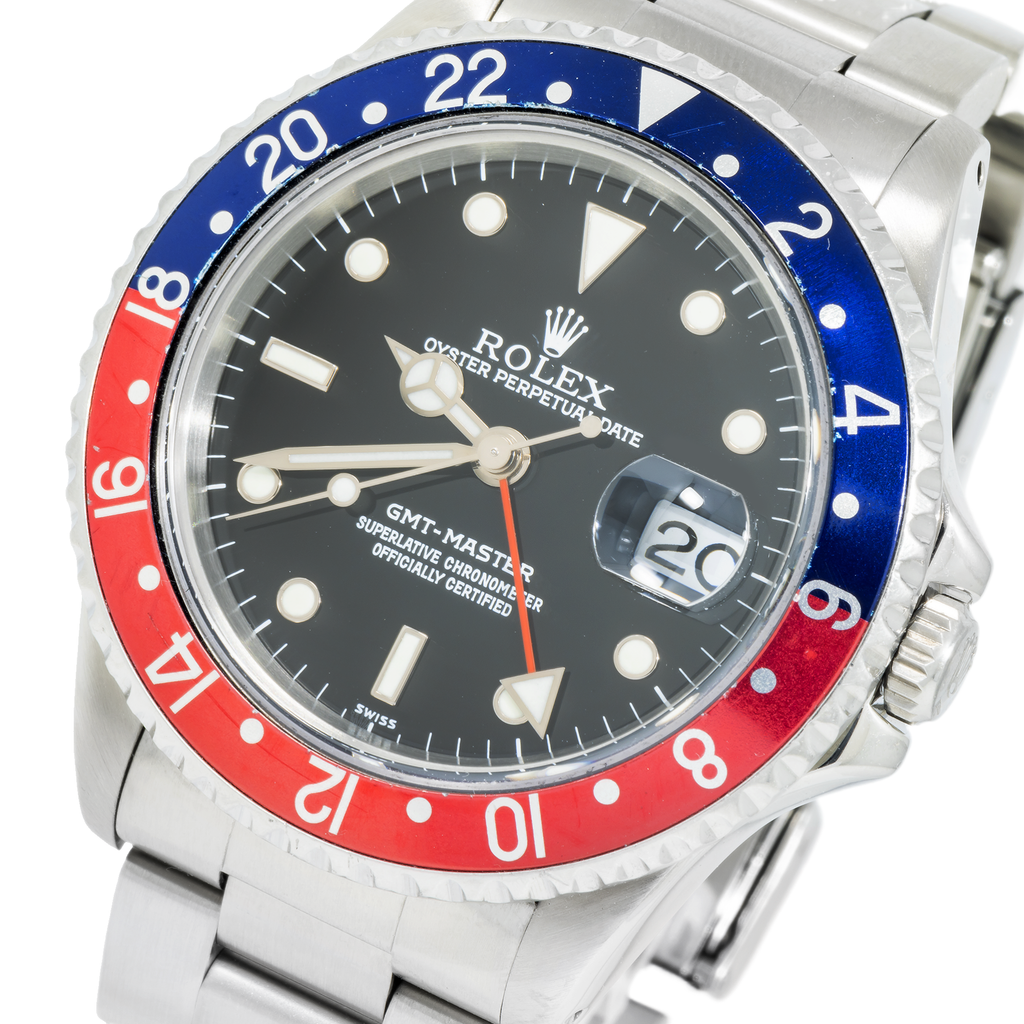 Rolex Stainless Steel GMT Master II 16700 with Red and Blue Insert (Pepsi) and Oyster Bracelet-Rolex-JD Watches NY