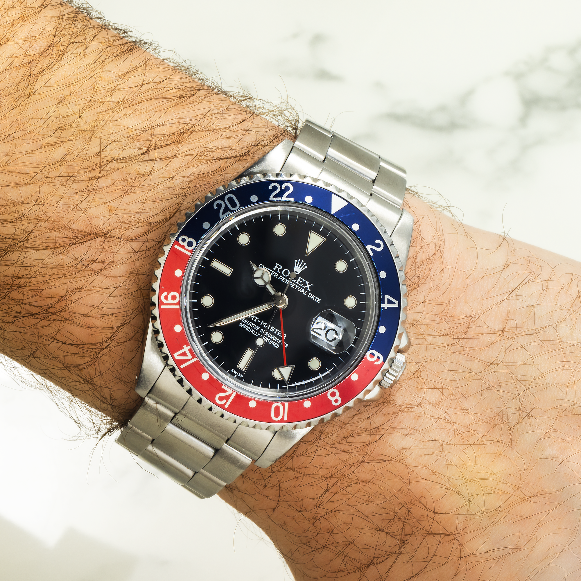 Rolex Stainless Steel GMT Master II 16700 with Red and Blue Insert (Pepsi) and Oyster Bracelet-Rolex-JD Watches NY