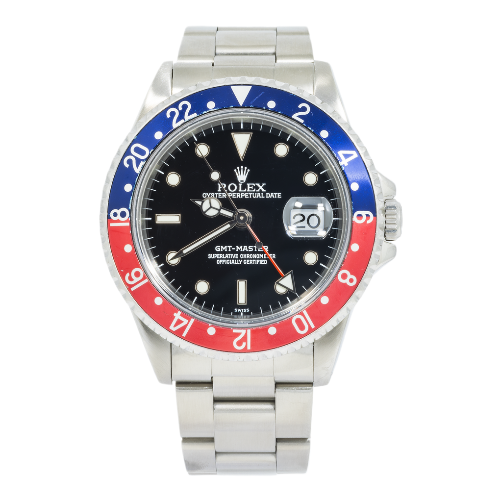Rolex Stainless Steel GMT Master II 16700 with Red and Blue Insert (Pepsi) and Oyster Bracelet-Rolex-JD Watches NY