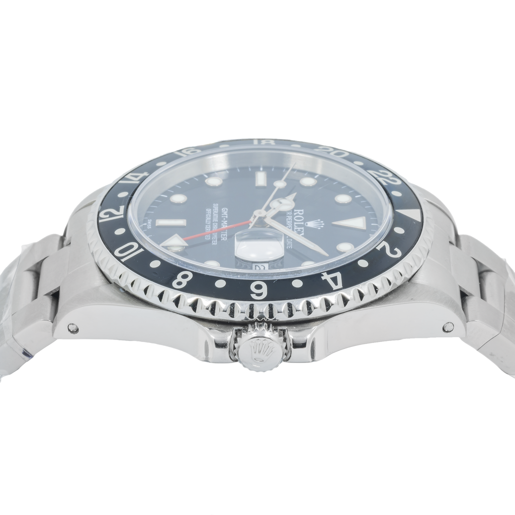 Rolex Stainless Steel GMT Master II 40mm with Oyster Bracelet 16710, Black Insert-Rolex-JD Watches NY