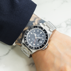 Rolex Stainless Steel GMT Master II 40mm with Oyster Bracelet 16710, Black Insert-Rolex-JD Watches NY