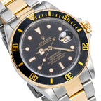 Rolex Submariner 40MM Two Tone Watch Black Bezel Black Dial 16613-Rolex-JD Watches NY