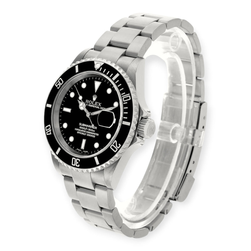 Rolex Submariner Date 40MM Stainless Steel Black Insert Bezel Black Dial 16610-Rolex-JD Watches NY