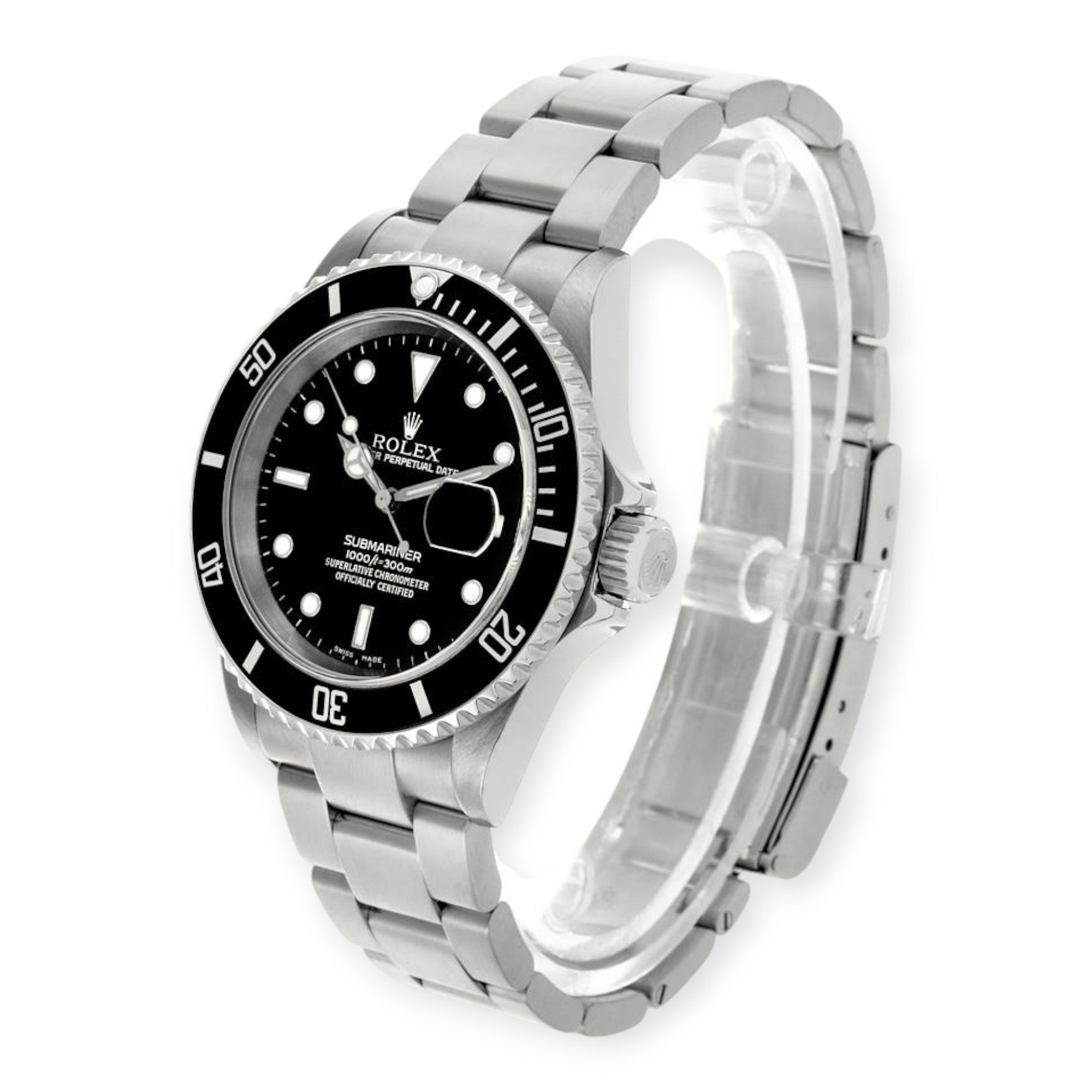 Rolex Submariner Date 40MM Stainless Steel Black Insert Bezel Black Dial 16610-Rolex-JD Watches NY