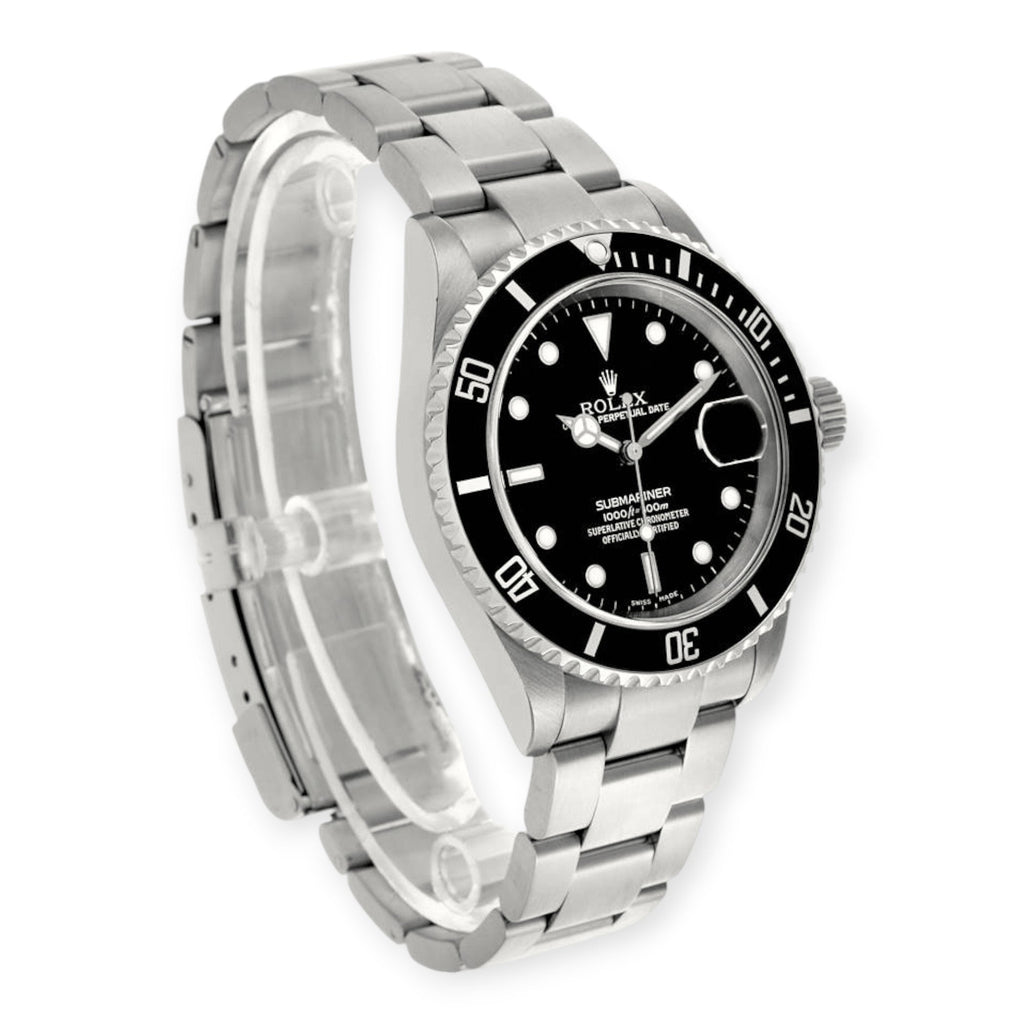 Rolex Submariner Date 40MM Stainless Steel Black Insert Bezel Black Dial 16610-Rolex-JD Watches NY