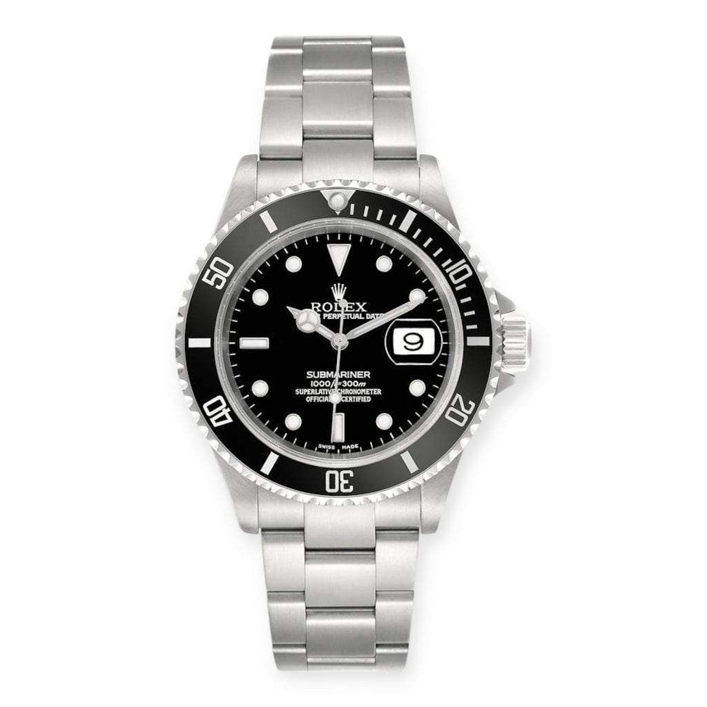 Rolex Submariner Date 40MM Stainless Steel Black Insert Bezel Black Dial 16610-Rolex-JD Watches NY